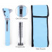 Fiber Optic Medical Ear examination Pocket Mini Otoscope Earache Diagnostic Set Light Blue