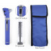 Mini Pocket Otoscope FiberOptic Ear Ophthalmoscope Examination Premium Set Blue