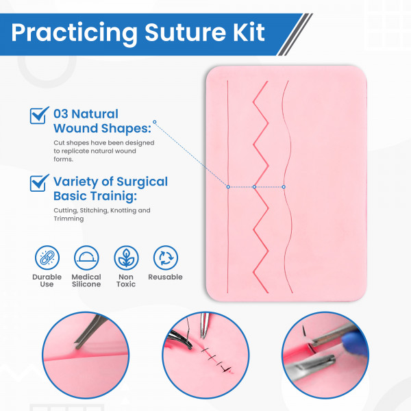 15 Pcs Practice Suture Training Kit for Medical Veterinary